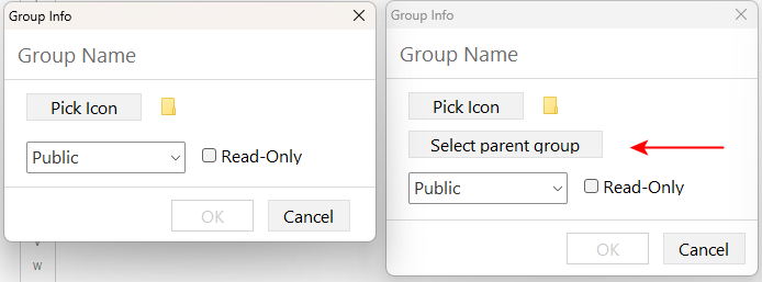 Passwords Create Group comparison